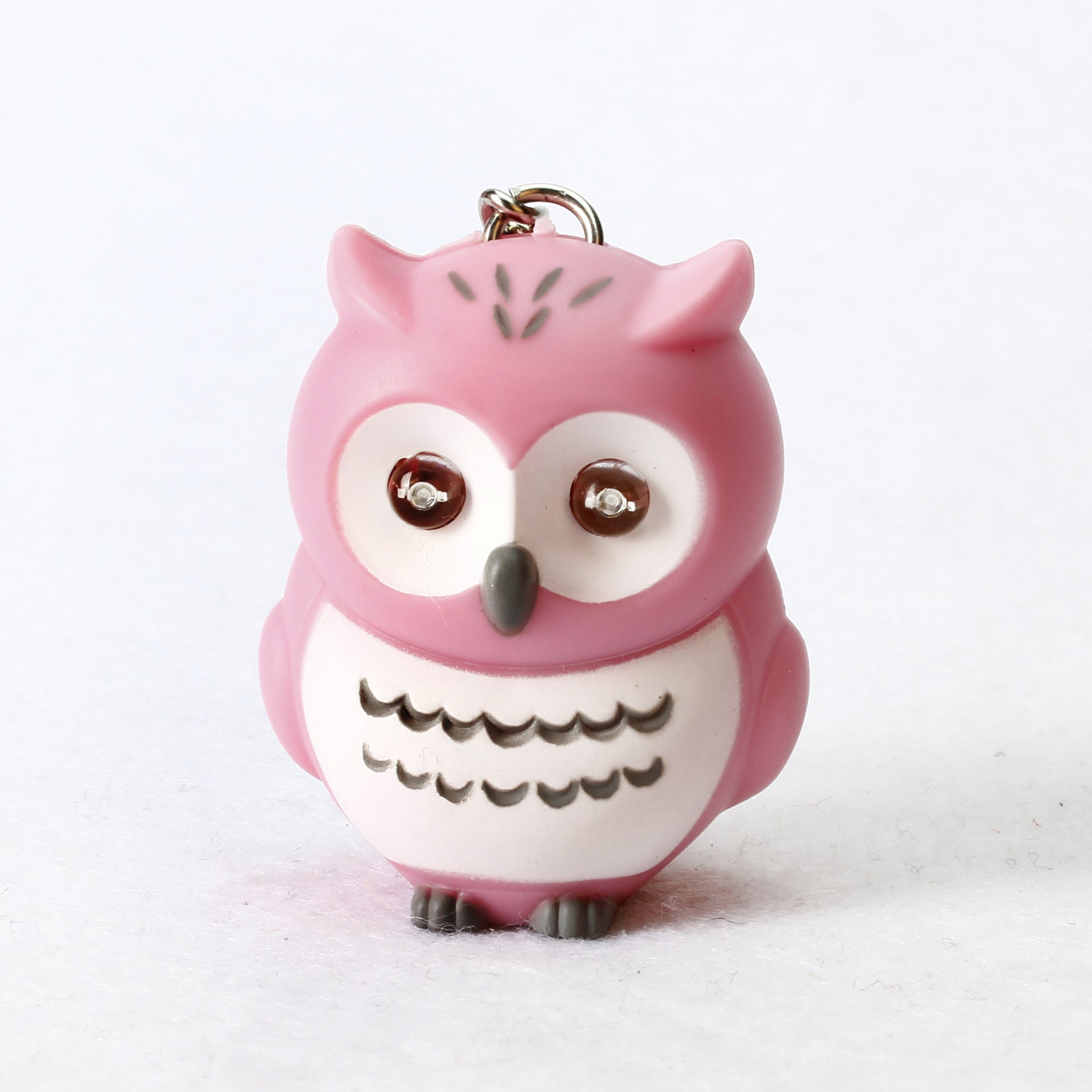 Cartoon Owl Car Pendant | Luminous Sound Keychain Decor.
